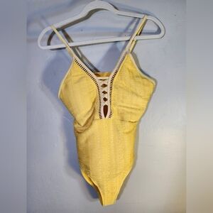 Nicole Miller Yellow One Piece Swimsuit Sz 10